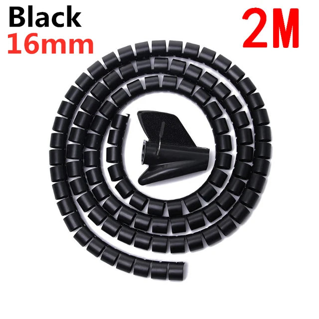 2M/1M Flexible Spiral Cable Wire Protector Cable Organizer