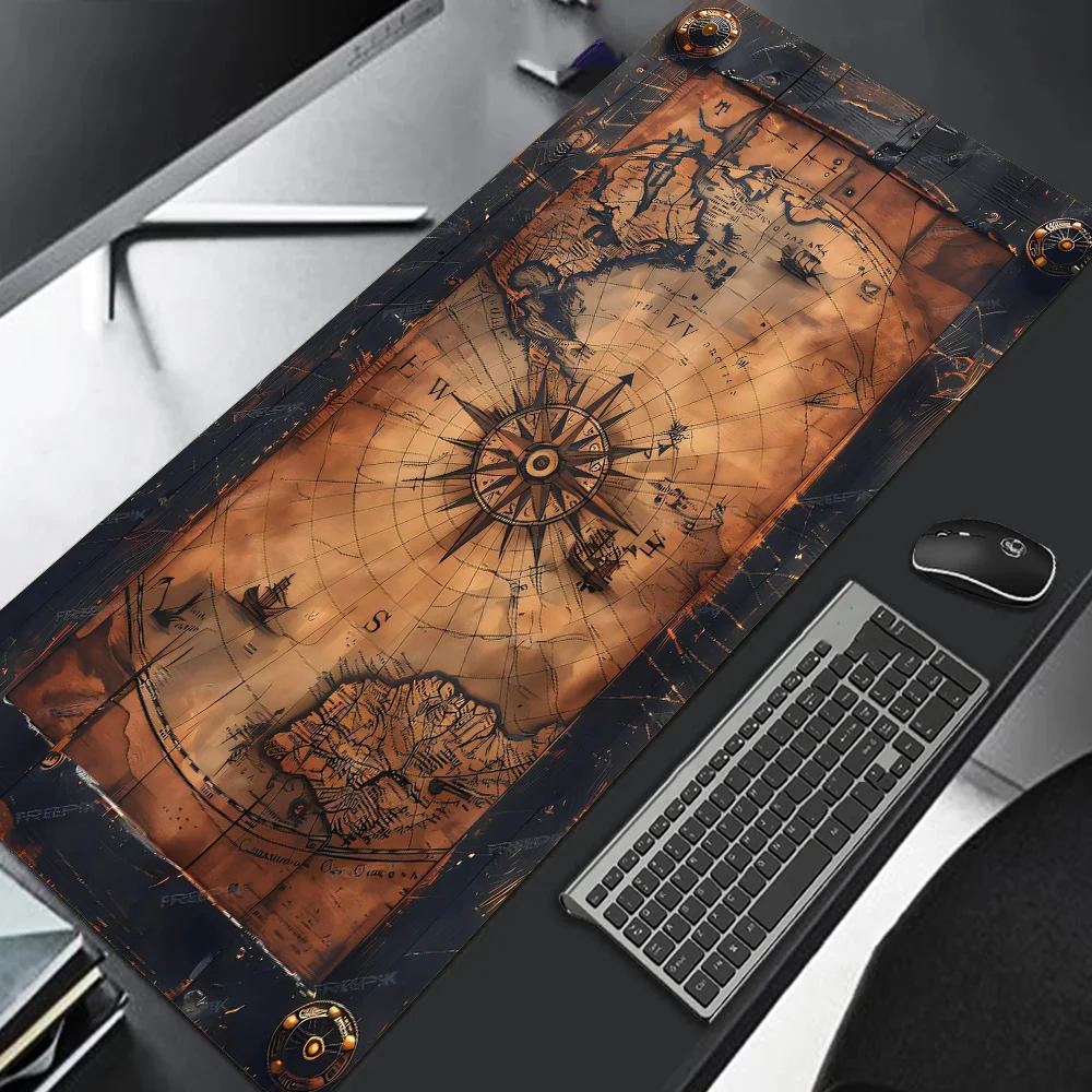 Vintage Steampunk Compass Design Mouse Pad