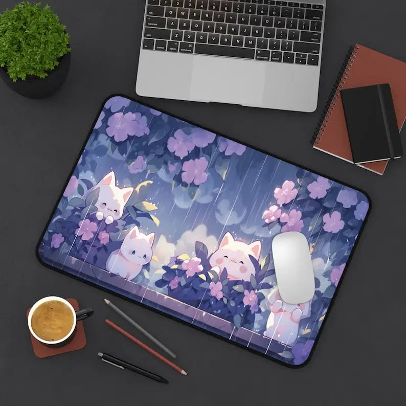 Kawaii Cats in the Rain