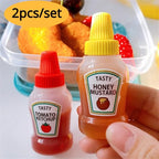 2Pcs/Set 25ML Mini Tomato Ketchup Bottle Portable Small