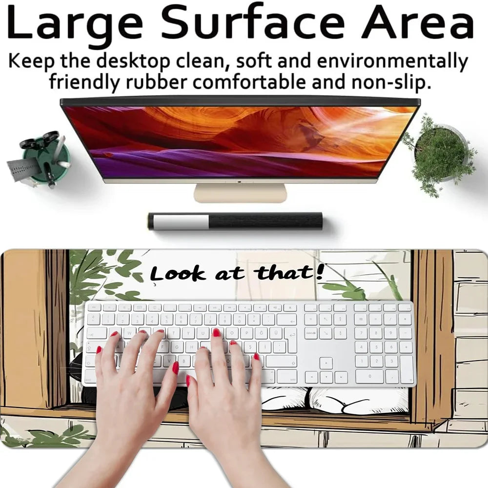 Cartoon Cat Mouse Pad