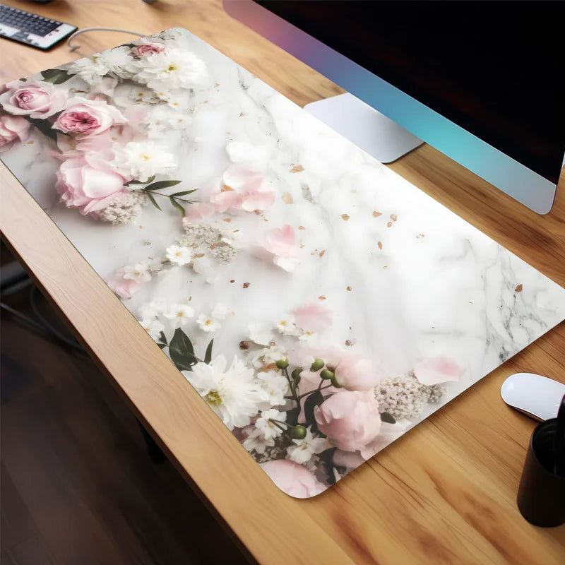 Flowers White Marble