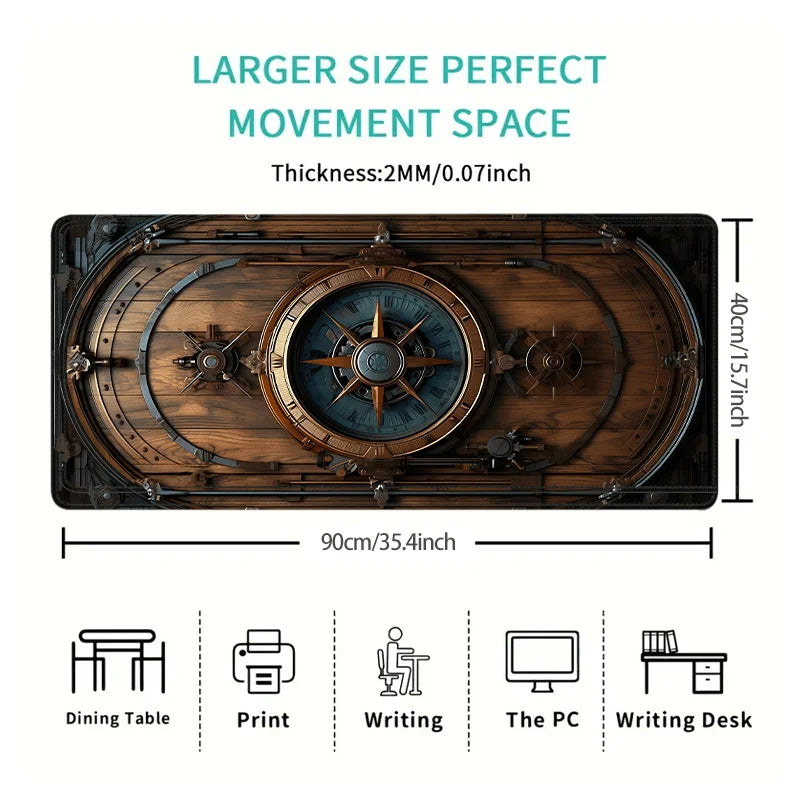 Vintage Steampunk Compass Design Mouse Pad
