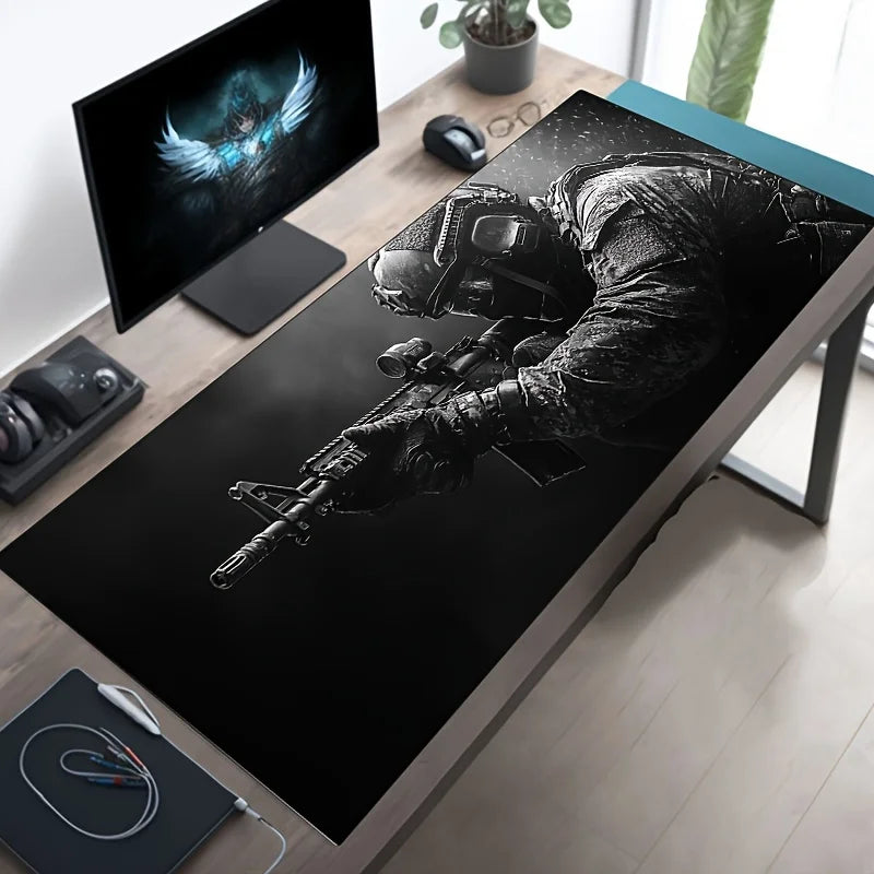 Large Mouse Pad Tactical Soldier Design Non-Slip