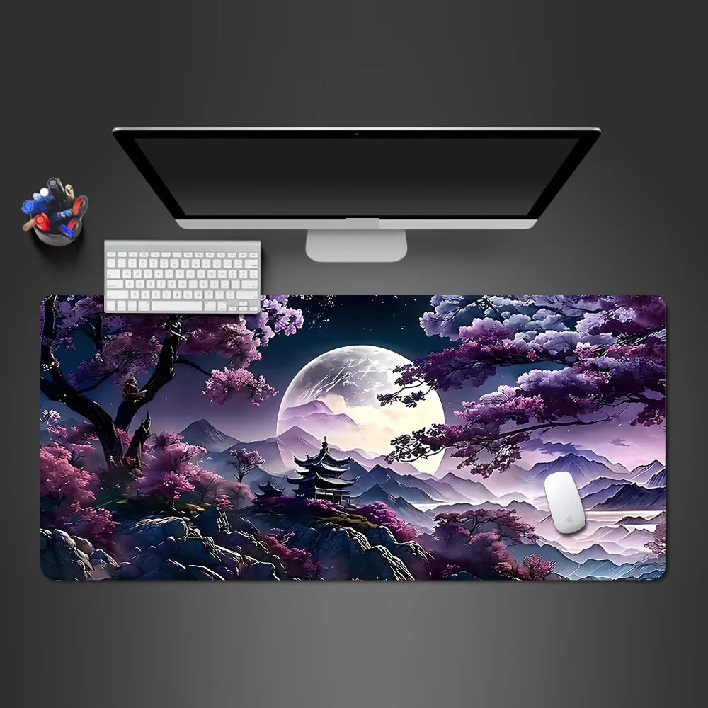 Purple mountain moon Mouse Pad
