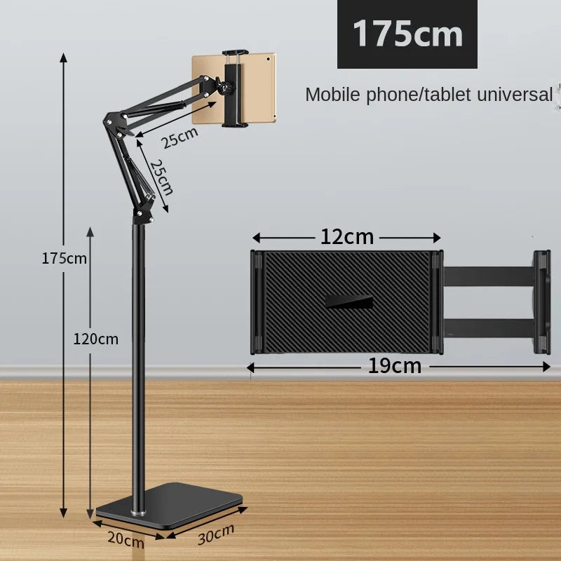 Metal Carbon Steel Flexible Arm Floor Tablet holder stand - Bed Stand For Lying Down Support Cell Phone IPad Bracket Grip