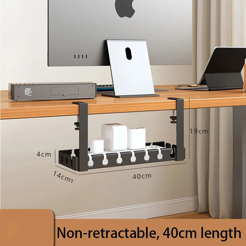 Under Desk Cable Management Tray,Extendable Sturdy Steel