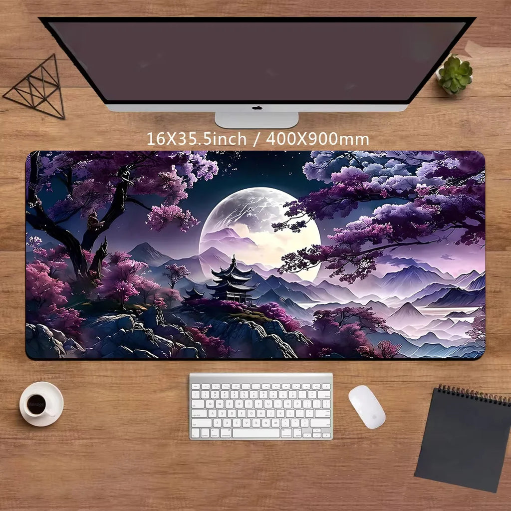 Purple mountain moon Mouse Pad