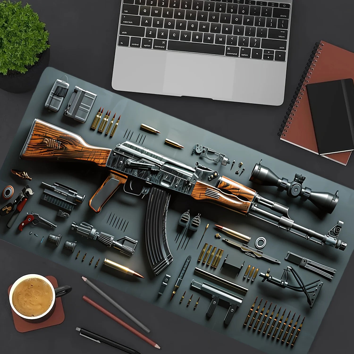 Firearm Design Mouse Pad Gaming