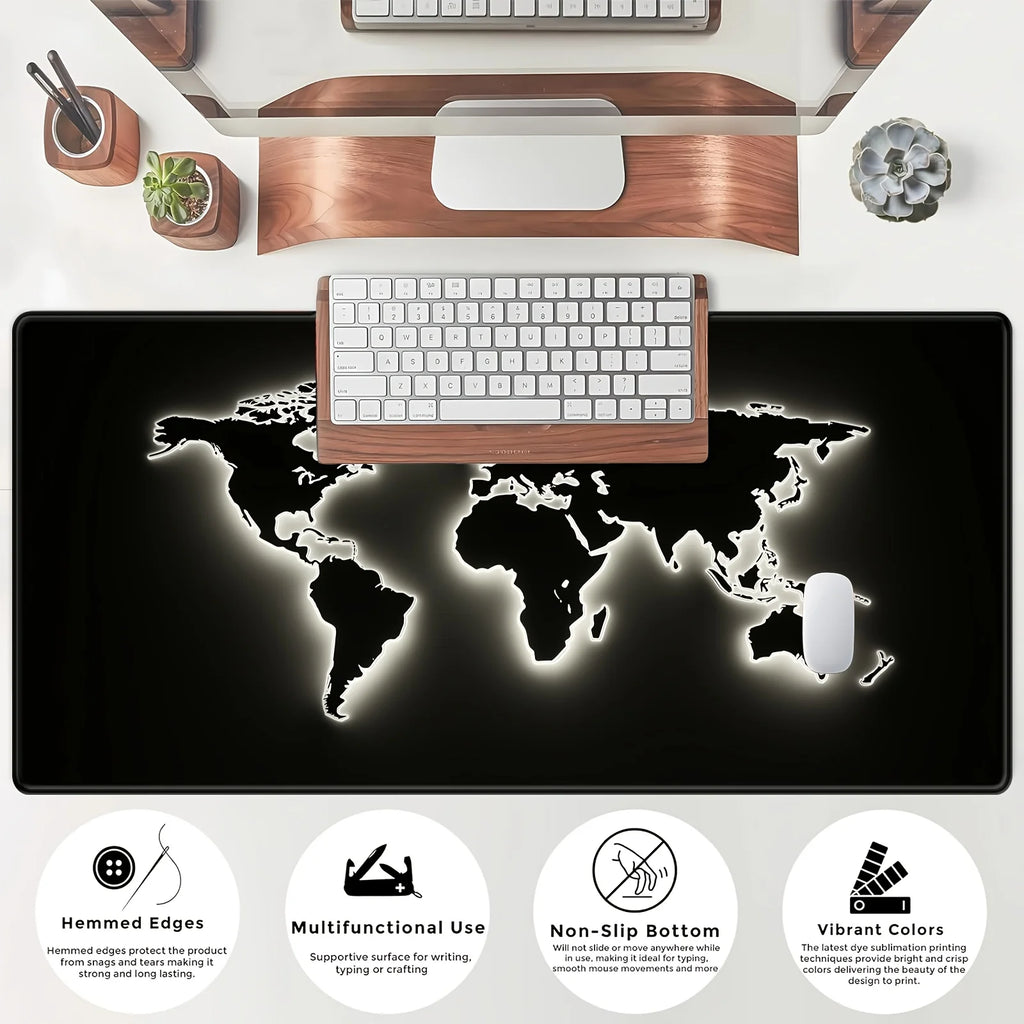 Large Retro Black World Map