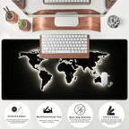 Large Retro Black World Map