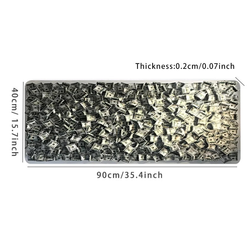 Luxurious Money Themed Mouse Pad HD Desk Mat for Home Office Non-Slip Rubber Base Perfect for Friends Teens Girlfriend Boyfriend